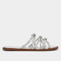 Rasteira Shoestock Metalizada Brilho Tiras