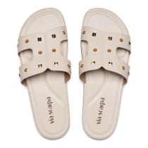 Rasteira Slide Feminina Via Scarpa Bege Claro