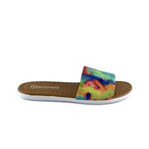 Rasteira Slide Tiedye Escura com Sola Branca e Palmilha Caramelo - SANTINELLI