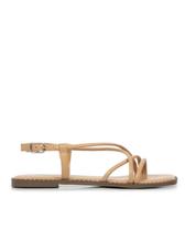 Rasteira Tiras Cruzadas Bege Constance