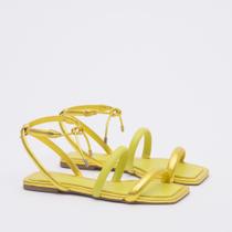 Rasteira traseiro tiras soft amarração - LIMA/LIMONE