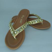 Rasteira VIA TELLI Dourada 2026