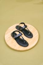 Rasteira Zaia Tachas - Preto