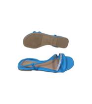 Rasteirinha com ajuste da puxar Pedraria 34 ao 39 azul confortável primavera/verão - Lhao.calçados