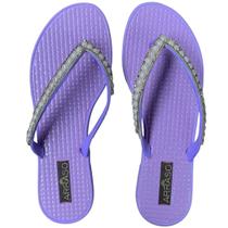 Rasteirinha de Dedo Roxo Neon Beachwere com Detalhes em Perola nas Tirar - ARRASO Rasteirinha de Dedo Roxo Neon Beachwere com Detalhes em Perola nas Tirar - ARRASO