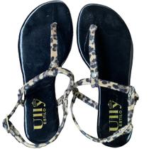 Rasteirinha de Dedo Suzi Preto e Onça - ULLY Rasteirinha de Dedo Suzi Preto e Onça - ULLY