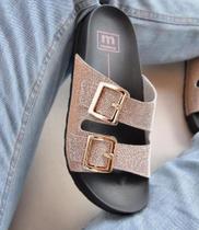 Rasteirinha Feminina Chinelo Com Glitter Moleca Tratorada