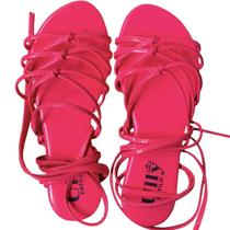 Rasteirinha Gladiador Rosa Neon - ULLY Rasteirinha Gladiador Rosa Neon - ULLY
