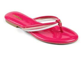 Rasteirinha Molekinha Juvenil Verniz Cristal Brilho Pink