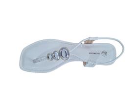 Rasteirinha Sandália De Dedo Texturizada Com Pedrarias Estilo Cristal Terceiro Sol 33.121 Rasteirinha Sandália De Dedo Texturizada Com Pedrarias Estilo Cristal Terceiro Sol 33.121