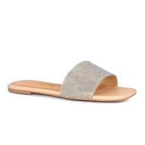 Rasteirinha Slide Strass Feminina Nude Santinelli