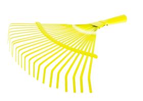 Rastelo Para Jardim Vassoura De Metal Amarelo Jardinagem Grama Com 22 Dentes Reguláveis
