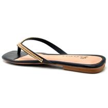 Rasterinha Feminina Confort Strass Brilho Sandalia Leve