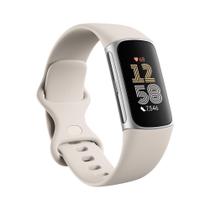 Rastreador de fitness Fitbit Charge 6 com Google Apps em porcelana/prata