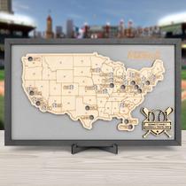 Rastreador de mapas de estádios de beisebol Luoyadee Personalized Wood Rastreador de mapas de estádios de beisebol Luoyadee Personalized Wood