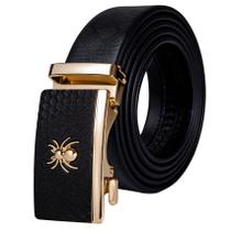 Ratchet Belt Barry.Wang Gold Spider com fivela de couro de 3,5 cm