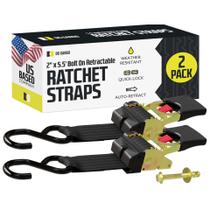 Ratchet Straps DC Cargo Bolt-on, retrátil automático, pacote com 2
