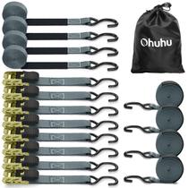 Ratchet Tie Down Strap Ohuhu 15 pés/4,6 m, 500 kg, tampa de carga, pacote com 8