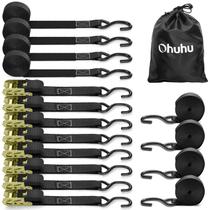 Ratchet Tie Down Strap Ohuhu, pacote com 8 unidades, 4,5 m a 227 kg, tampa de carga