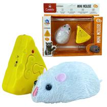 Rato Branco Brinquedo Interativo Para Gatos Movimento Controle Remoto Castela