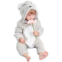 Rato com capuz de flanela de inverno para bebês recém-nascidos Romper MICHLEY 19-24m
