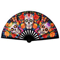 Rave Fan Nydotd UV Glow portátil dobrável em bambu de 34 cm