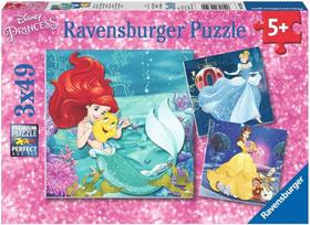 Ravensburger 09350 Disney Princesses - 3 X 49 Peça Quebra-cabeças - Conjunto de Valor de 3 Quebra-Cabeças em uma Caixa - Cada Peça é Única, Peças Se Encaixam Perfeitamente,Multi