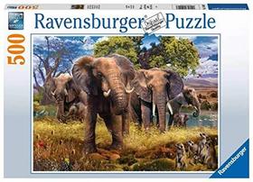Ravensburger 15040 Elefantes 500 Peças quebra-cabeça para adultos - Cada peça é única, tecnologia softclick significa que as peças se encaixam perfeitamente