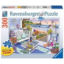 Ravensburger Cozy Series: Seaside Sunshine 300 Piece Large Format Jigsaw Puzzle for Adults - Every Piece is Unique, Softclick Technology Means Pieces Fit Together Perfectly