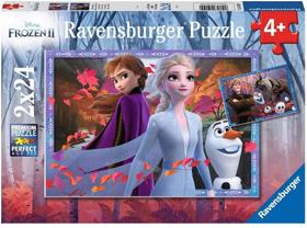 Ravensburger Disney Frozen 2 Frosty Adventures 2 X 24 Peça Quebra-Cabeça para Crianças - Conjunto de Valor de 2 Quebra-Cabeças em uma Caixa - Cada Peça é Única, Peças Se encaixam perfeitamente