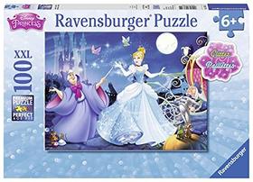Ravensburger Disney Princesa Adorável Cinderela 100 Peça Glitter Jigsaw Puzzle for Kids Cada Peça é Única, Peças Se encaixam perfeitamente