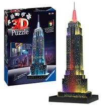 Ravensburger Empire State Building - Night Edition - 216 Peça 3D Jigsaw Puzzle para crianças e adultos - Tecnologia de clique fácil significa que as peças se encaixam perfeitamente