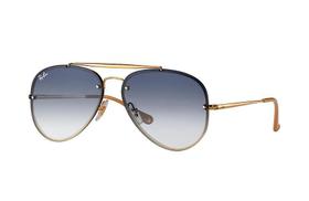 Ray-Ban Blaze Aviator Rb3584N Ouro - Aço - Lentes Azul