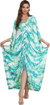 Rayon com estampa floral Caftans RanRui para mulheres, tamanho único
