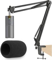 Razer Seiren X Mic Boom Arm com para-brisas de espuma, suspensão Boom Braço de Tesoura com Tampa de Filtro Pop para Razer Seiren X Microfone de Streaming USB por SUNMON