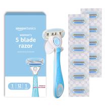 Razor Amazon Basics de 5 lâminas para mulheres + alça + 12 cartuchos