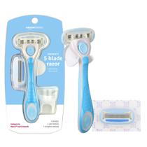 Razor Amazon Basics de 5 lâminas para mulheres, alça e 2 cartuchos Razor Amazon Basics de 5 lâminas para mulheres, alça e 2 cartuchos