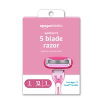 Razor Amazon Basics Feminino - 5 Lâminas com 12 Cartuchos