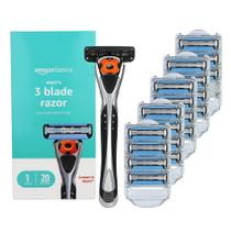Razor Amazon Basics Motion Sphere de 3 lâminas para homens + 20 cartuchos