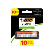 Razor BIC Flex 4 recarregável para homens + 10 cartuchos de recarga