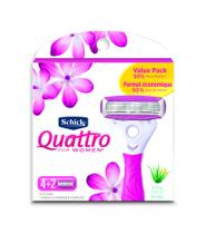 Razor Blade Recarga Schick Quattro para mulheres Ultra Smooth x6