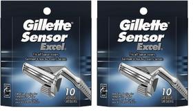 Razor Blade recarrega o sensor Gillette Excel masculino 10x2 Razor Blade recarrega o sensor Gillette Excel masculino 10x2