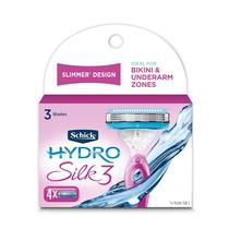 Razor Blade Refils Schick Hydro Silk 3 para mulheres, 4 unidades