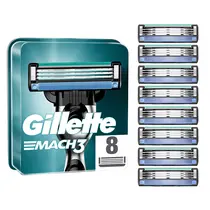 Razor Blades Gillette Mach3 para homens 8 recargas Razor Blades Gillette Mach3 para homens 8 recargas