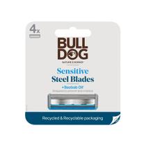Razor Blades reabastece a pele sensível de buldogue para homens, 4 unidades Razor Blades reabastece a pele sensível de buldogue para homens, 4 unidades