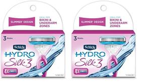 Razor Blades Refils Schick Hydro Silk 3 para mulheres x4 (x2)