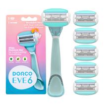 Razor DORCO eve EVE6 para mulheres + 1 alça + 6 cartuchos Razor DORCO eve EVE6 para mulheres + 1 alça + 6 cartuchos