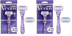 Razor Gillette Venus Deluxe Smooth Swirl com 2 recargas x2 Razor Gillette Venus Deluxe Smooth Swirl com 2 recargas x2