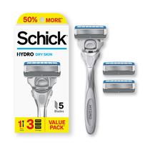 Razor Schick Hydro Dry Skin com 1 alça e 3 cartuchos