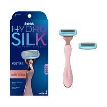 Razor Schick Hydro Silk Rose Gold Metal para mulheres + 2 recargas